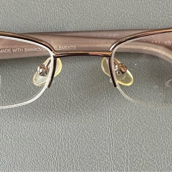 Luxe rose gold Frame Glasses with Swarovski Accents - Picture 3 of 10